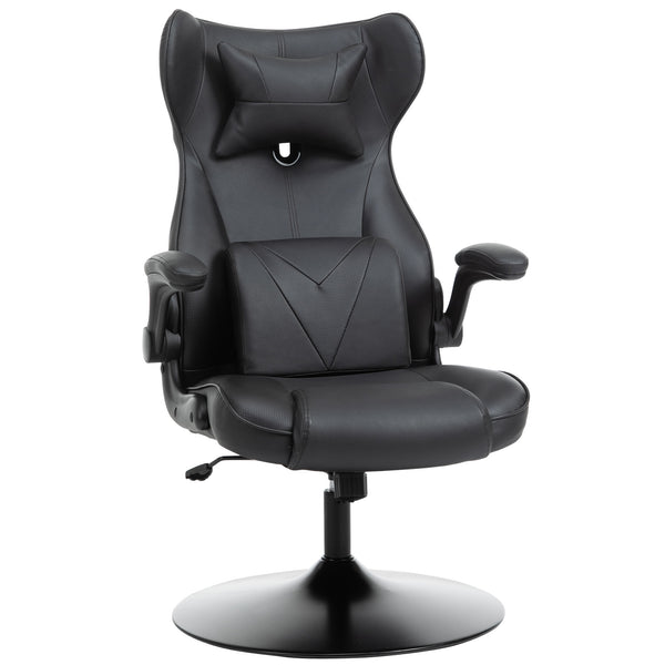 online Drehbarer Gaming-Stuhl aus schwarzem Kunstleder