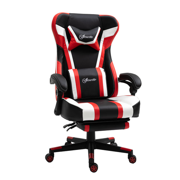 acquista Kunstleder-Massage-Gaming-Stuhl in schwarzem und rotem Kunstleder