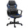 Drehbarer Gaming-Stuhl in schwarzem und blauem Kunstleder