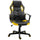 Drehbarer Gaming-Stuhl in schwarzem und gelbem Kunstleder