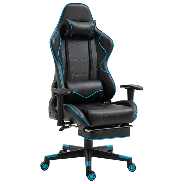 online Ergonomischer Gaming-Stuhl 72x77x128-138 cm mit Fußstütze aus schwarzem Kunstleder