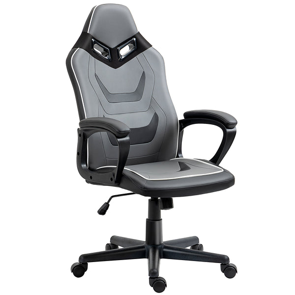 sconto Gaming-Stuhl 60x63x113-125 cm in grauem und schwarzem Kunstleder