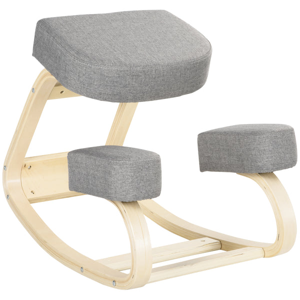 prezzo Ergonomischer Stuhl mit Kniebank 51x69x58 cm in Grey Birch und Polyester
