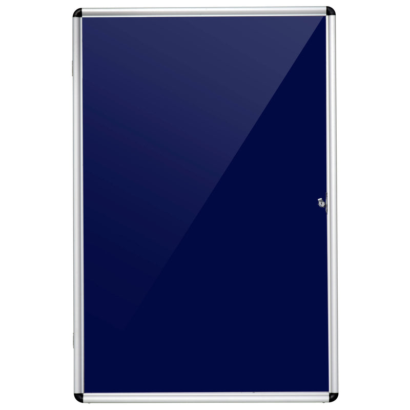 Bacheca Porta Avvisi 90x60x4,5 cm con Serratura in Alluminio  Blu-4
