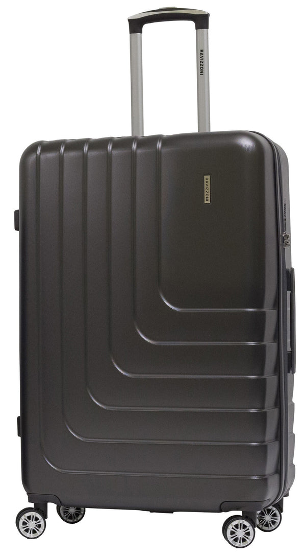prezzo Trolley Großer starrer Koffer aus ABS 4 Rollen TSA Ravizzoni Grey Titanium