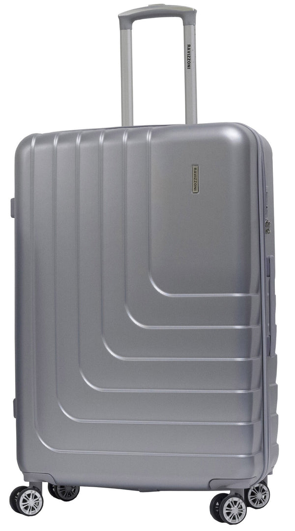 online Trolley Großer starrer Koffer aus ABS 4 TSA-Rädern Ravizzoni Titanium Silver