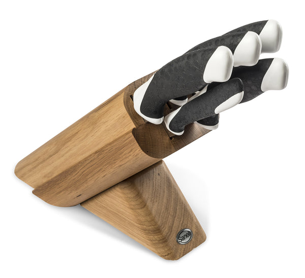 Oblique Block in Solid Oak 5 Sanelli Sakura Messer Schwarz/Weiß online