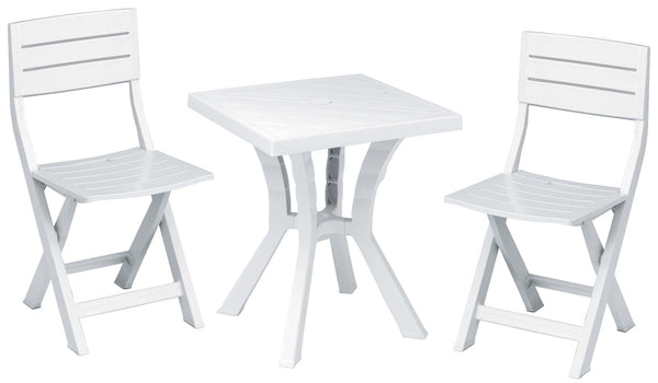 acquista Set aus Couchtisch und 2 klappbaren Gartenstühlen aus Bauer Duetto White Resin