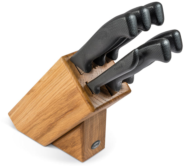 Block aus Eichenholz 6 Messer Anti-Rutsch Sanelli Skin Black Griff online