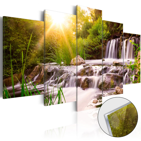Bild auf Acrylglas - Waldwasserfall 100x50cm Erroi online