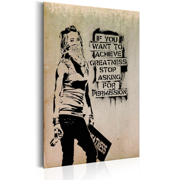 prezzo Metallschild – Graffiti-Slogan von Banksy 31 x 46 cm Erroi