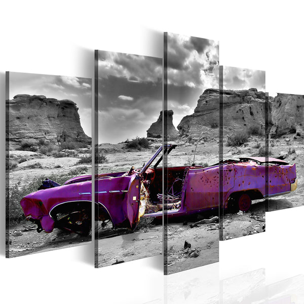 prezzo Bild - Auto im Retro-Stil in der Wüste von Colorado 5 Stück Erroi