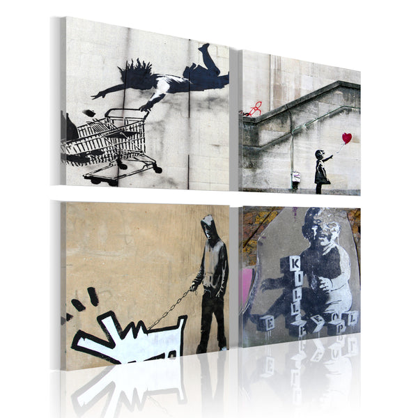 sconto Leinwandbild - Banksy Vier kreative Ideen Fehler