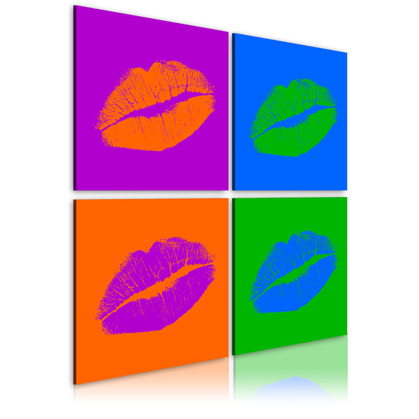 online Leinwandbild - Küsse Pop Art Erroi