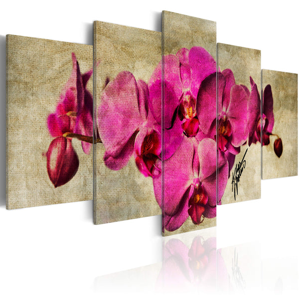 Rahmen - Orchideen auf Leinwand - 5 Stück 100x50cm Erroi prezzo