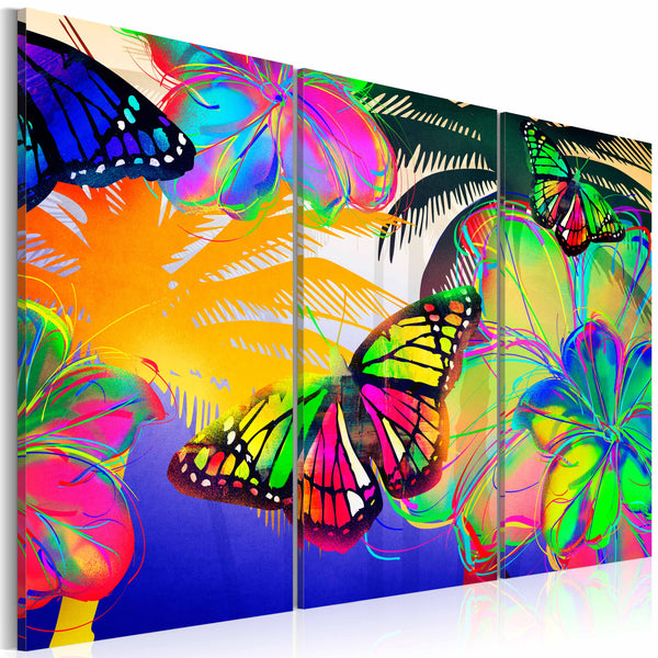 Leinwandbild - Exotische Schmetterlinge - Triptychon Erroi online