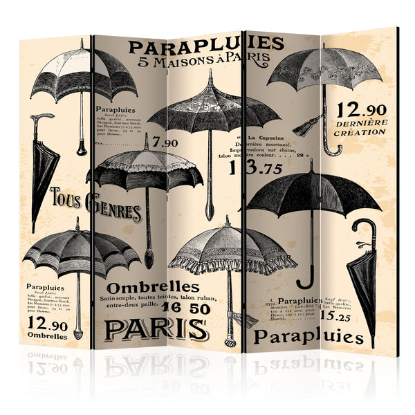 acquista Raumteiler 5 Paneele - Vintage Umbrellas II 225x172cm Erroi