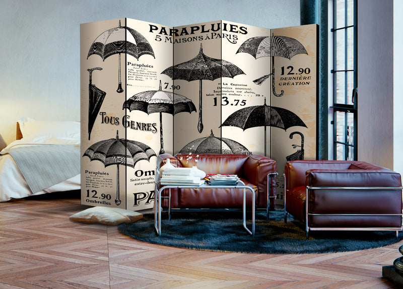 Paravento 5 Pannelli - Vintage Umbrellas II 225x172cm Erroi-2