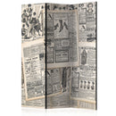 Paravento 3 Pannelli - Vintage Newspapers 135x172cm Erroi-1