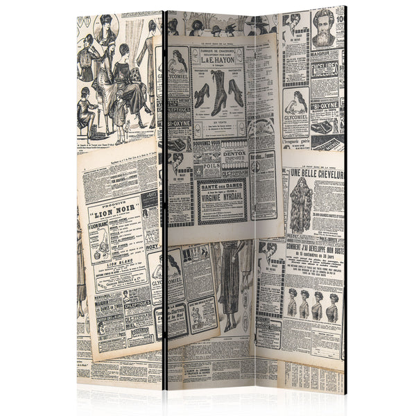prezzo Paravent 3 Paneele - Vintage Zeitungen 135x172cm Erroi