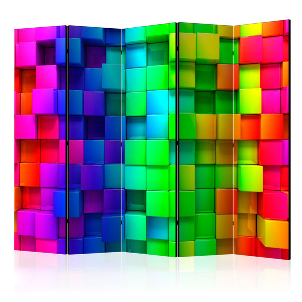 Paravent 5 Paneele - Colorful Cubes II 225x172cm Erroi sconto