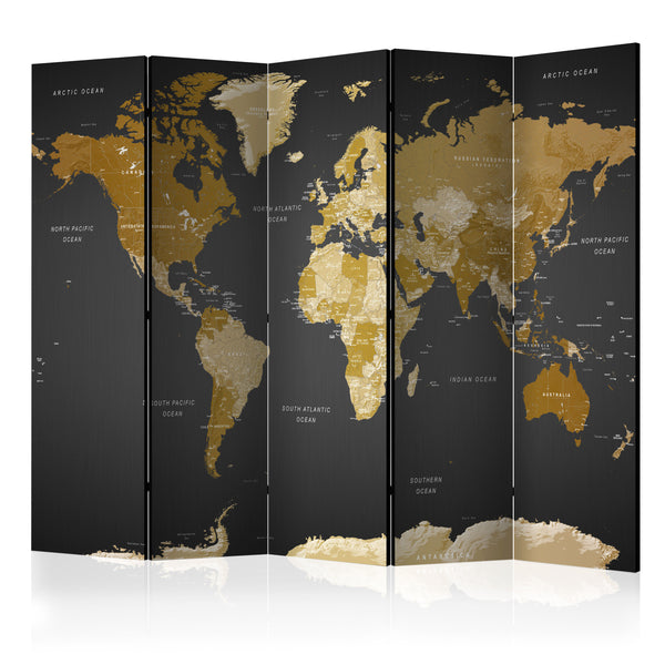 prezzo Teiler 5 Felder – Weltkarte auf dunklem Hintergrund 225 x 172 cm Erroi