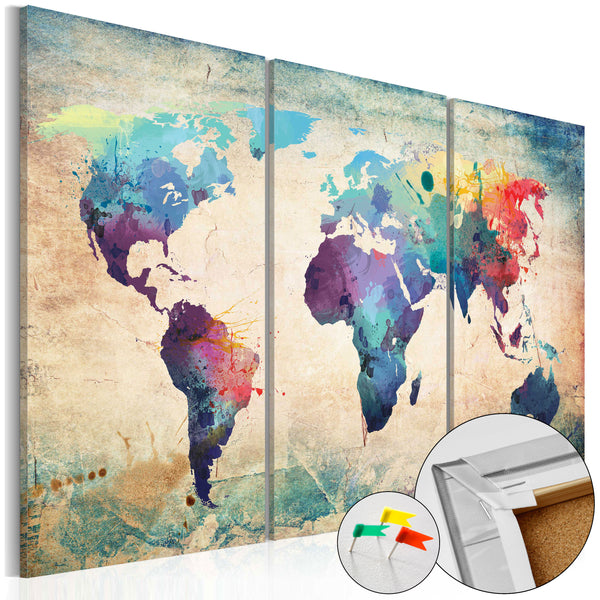 online Korkbild - Regenbogenkarte [Korkkarte] 120x80cm Erroi