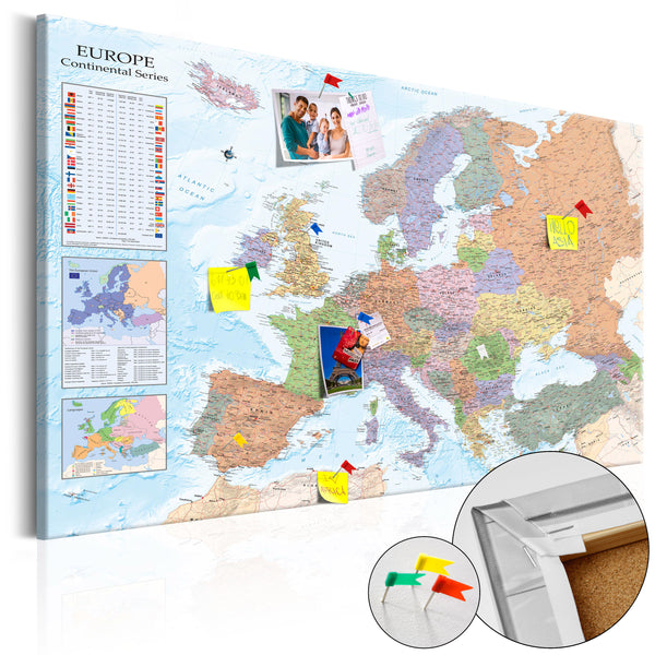 sconto Korkbild - Weltkarten - Europa [Korkkarte] 90x60cm Erroi