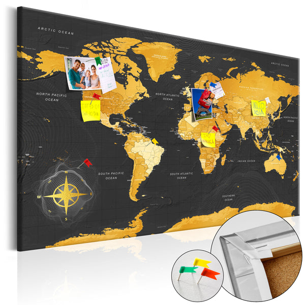 online Korkbild - Goldene Welt [Korkkarte] 90x60cm Erroi