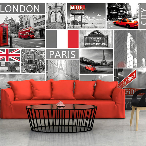 acquista Fototapete - London, Paris, Berlin, New York Erroi Wallpaper
