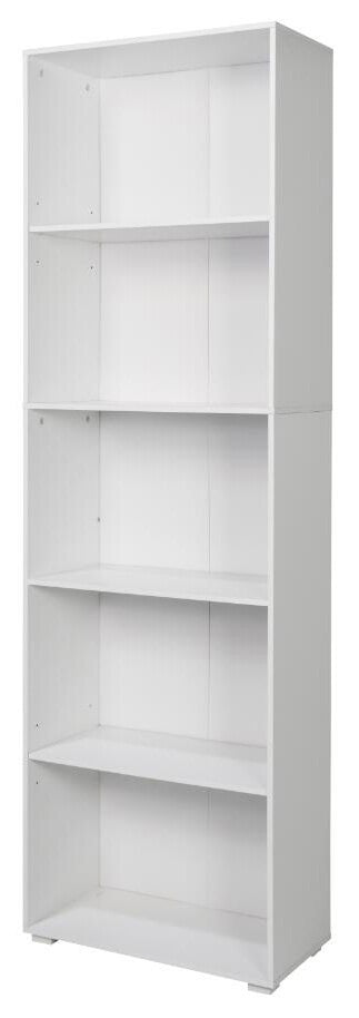 online Bücherregal 5 Regale 60x30x195 cm aus weißem MDF