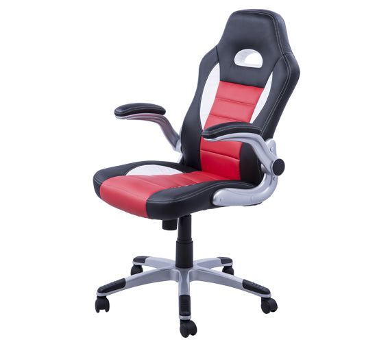 Ergonomischer Gaming-Stuhl aus schwarzem und rotem PVC acquista