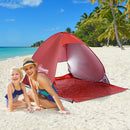 Tenda da Spiaggia Campeggio Impermeabile Apertura Pop-Up 150x200x115 cm Rosso -2