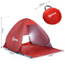 Tenda da Spiaggia Campeggio Impermeabile Apertura Pop-Up 150x200x115 cm Rosso -3