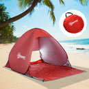 Tenda da Spiaggia Campeggio Impermeabile Apertura Pop-Up 150x200x115 cm Rosso -4