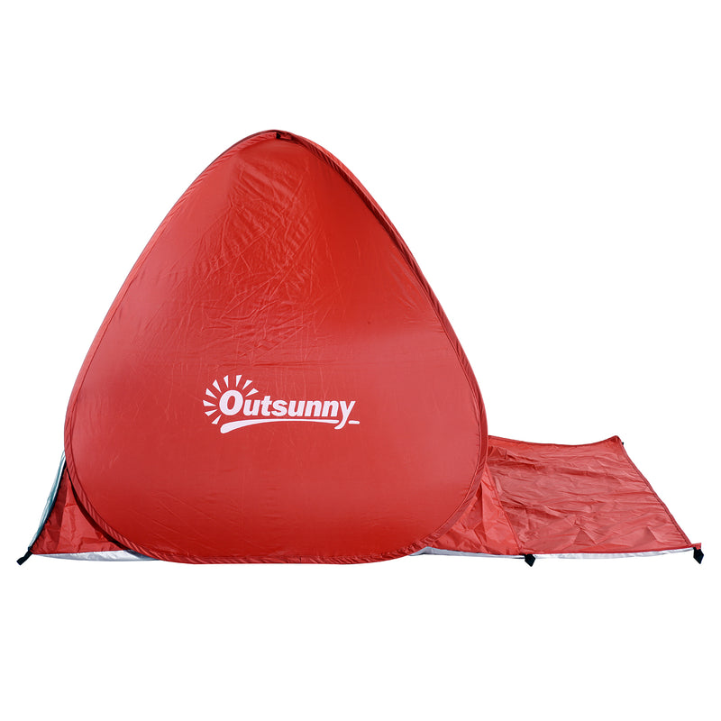 Tenda da Spiaggia Campeggio Impermeabile Apertura Pop-Up 150x200x115 cm Rosso -6
