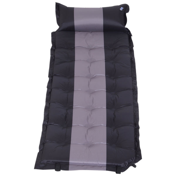 Aufblasbare Campingmatratze mit Kissen aus schwarzem und grauem PVC 191x63x5 cm prezzo