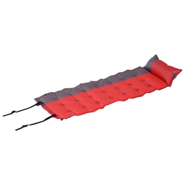 Aufblasbare Campingmatratze mit rotem PVC-Kissen 191x63x5 cm online