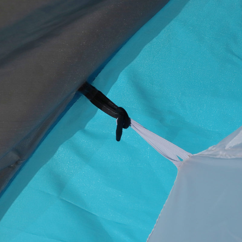 Tenda Igloo da Campeggio 6 Persone 500x300x200 cm Blu e Grigio -5