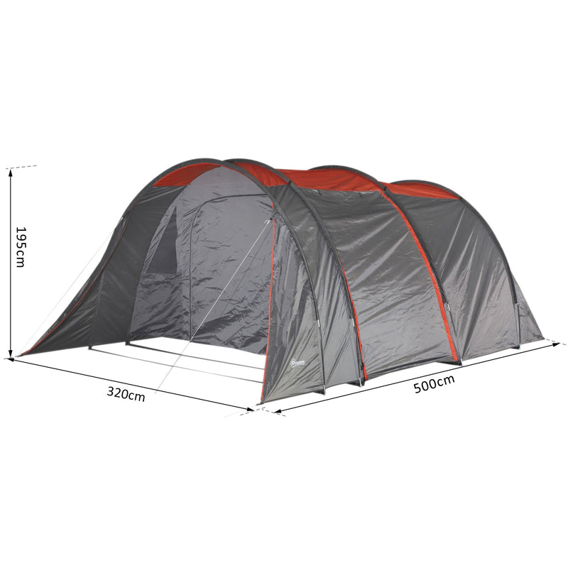 Tenda da campeggio per 4-6 persone blu e grigio 500x320x195 cm -3