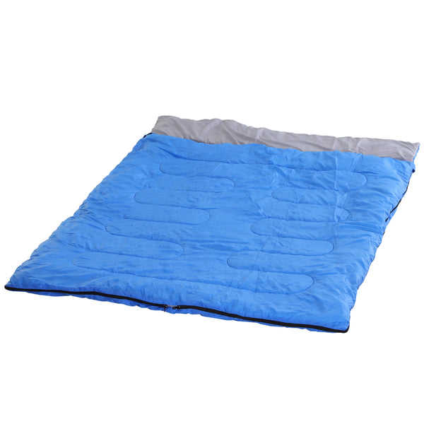 acquista Doppelschlafsack 210x150 cm von -15°C bis 10°C Tasche Hellblau