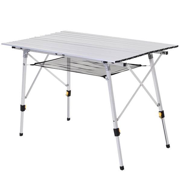 sconto Camping-Picknicktisch aus Aluminium, aufrollbar, 120 x 70 x 73 cm
