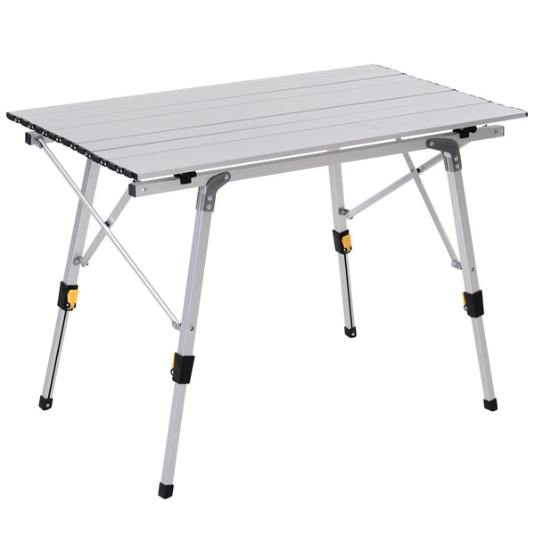 acquista Camping-Picknicktisch aus Aluminium zum Aufrollen 90 x 53 x 45/65 cm Wrap