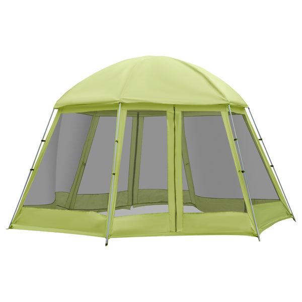 prezzo Campingzelt 6-8 Personen Ø4,93x2,4m aus grünem Taftstoff