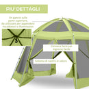 Tenda da Campeggio 6-8 Persone Ø4,93x2,4m in Tessuto Taffetà Verde-6