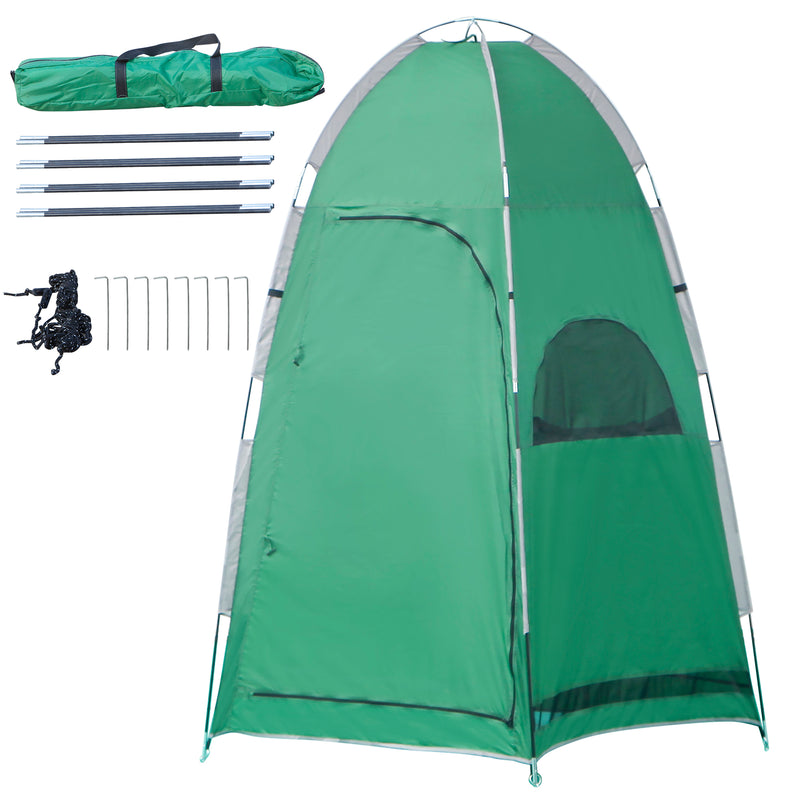 Tenda Doccia da Campeggio 122x122x213 cm in Poliestere Verde-1