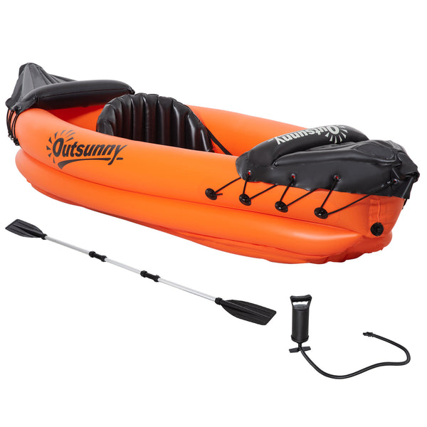 Aufblasbares Kanu für 1 Person 270x93x50 cm in orange, schwarzem PVC sconto