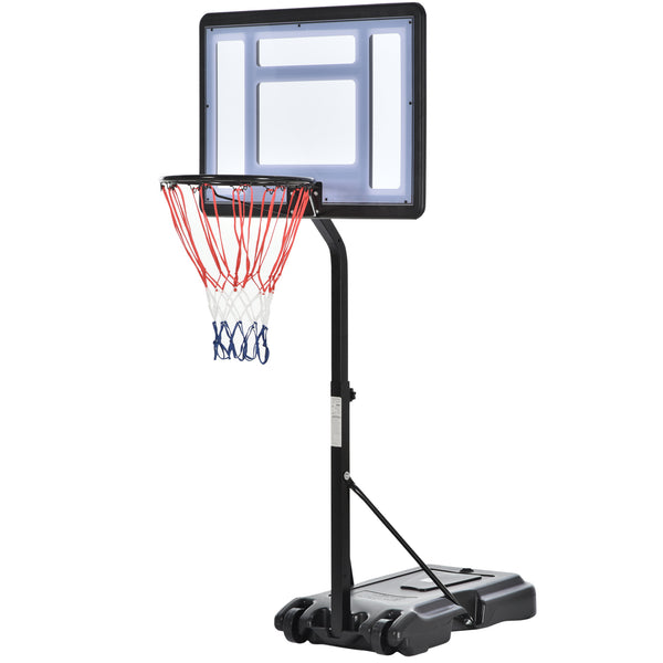 sconto Outdoor-Basketballkorb mit Ständer und verstellbarer Höhe aus Stahl