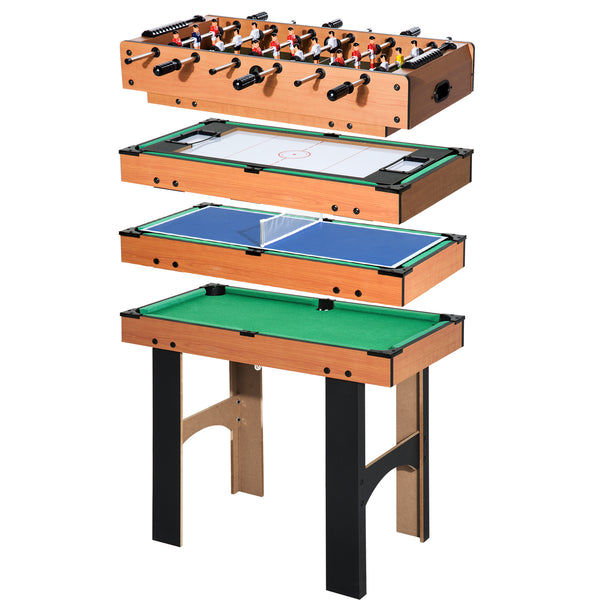 4 in 1 Multi-Spieltisch Kicker, Hockey, Tischtennis und Billard aus MDF-Holz 87 x 43 x 73 cm prezzo