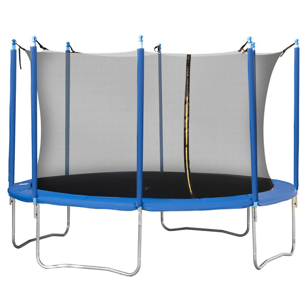 online Trampolin Trampolin Ø370x275 cm aus Stahl mit Netz und gepolstertem Rand Blau und Schwarz